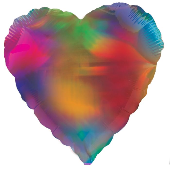Шар Ф 18" Сердце Металлик разноцветное 45 см