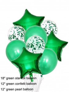 Композиция из 9 воздушных шаров (зеленая)